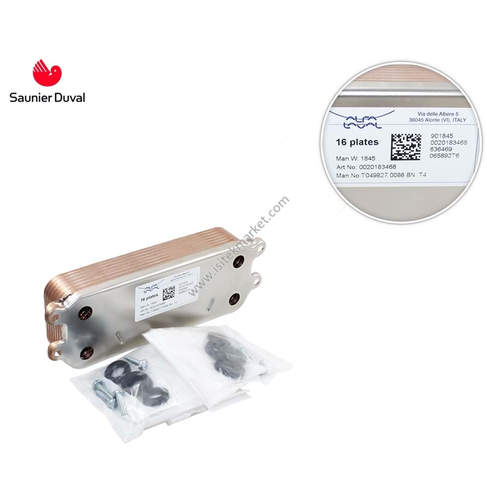 PLAKALI EŞANJÖR VAI TURBOTEK 16PL PRTH 0020186155