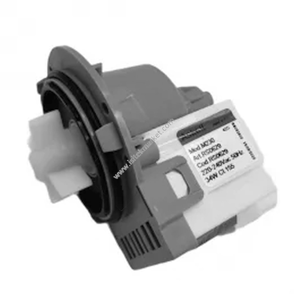 ÇAMAŞIR MAKİNESİ İÇİN POMPA -TAHLİYE POMPASI- 1656018 ASKOLL -MONTE EDİLMİŞ- 34 W M230 -ARKA TARAFTA EŞLEŞTİRİLMİŞ KONTAKLAR. 3 ADET KENDİ KENDİNE AÇILAN VİDA İÇİN-