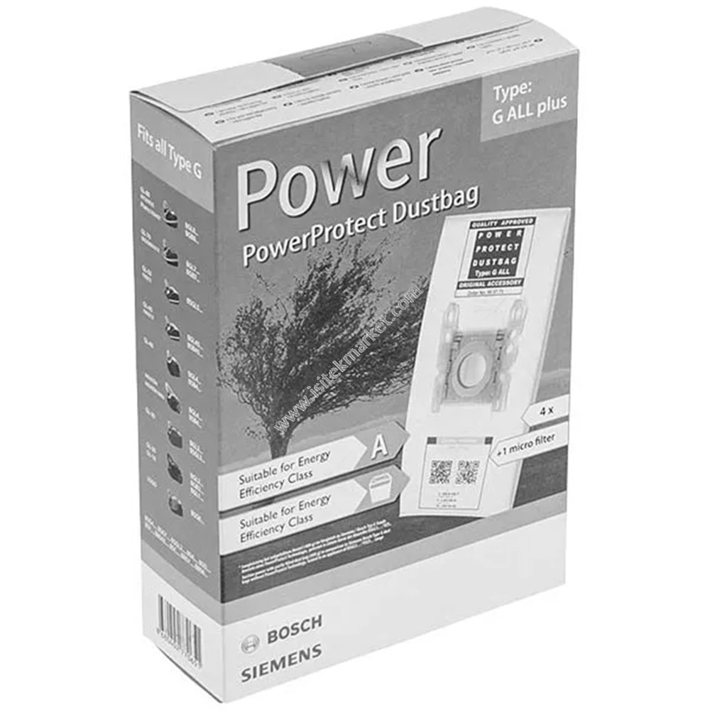 TOZ TORBASI SETI TIP G ALL + FİLTRE BBZ41FGALL FOR VC BOSCH, SİEMENS 17000816