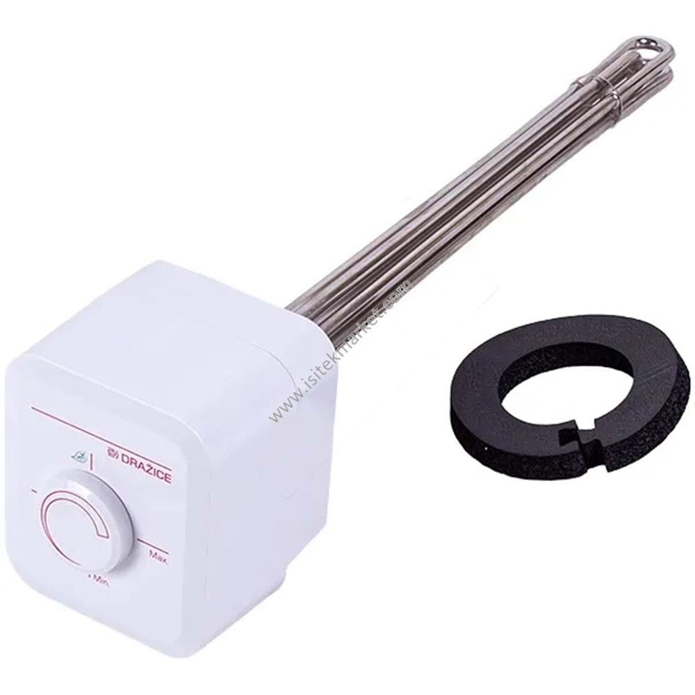 SU ISITICI ISITICI ELEMANI TERMOSTATLI DRAZICE 2110356 TJ 6/4“ 3750W L=450MM FLANŞ 125MM 1 SENSÖR TÜPÜ