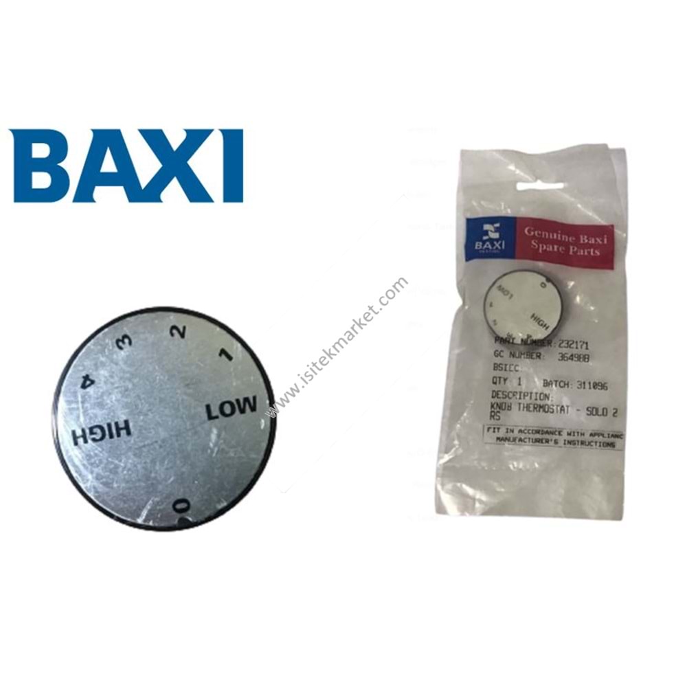 THERMOSTAT DÜĞMESİ BX 232171 MAIN POTTERTON