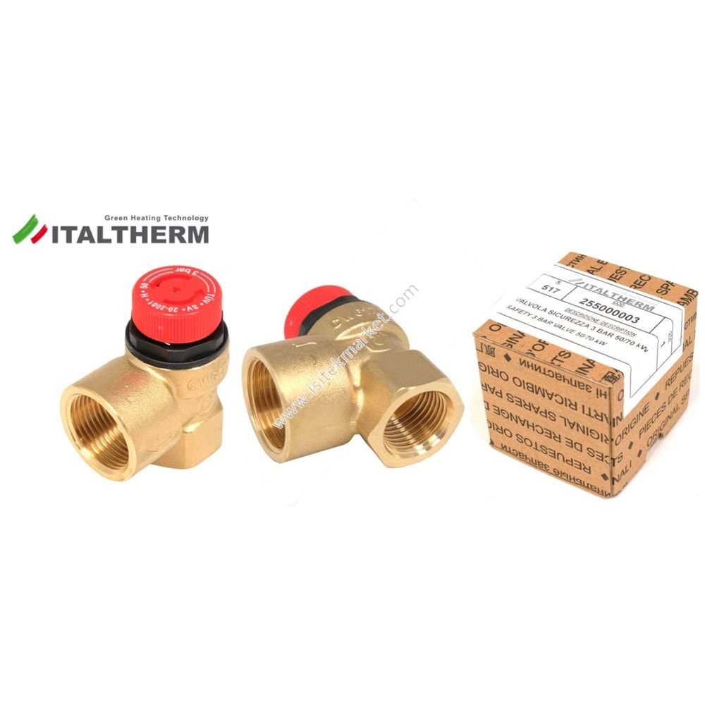 EMNİYET VENTİLİ 3 BAR CALEFFİ ITALTHERM 255000003 TIME POWER: K(50,70)