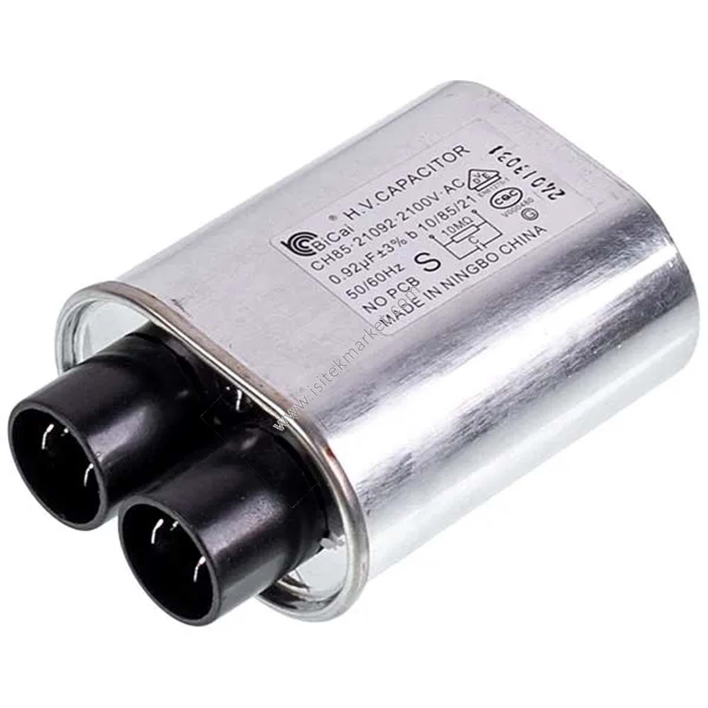 MİKRODALGA FIRIN İÇİN YÜKSEK GERİLİM KONDANSATÖRÜ ELECTROLUX 4055372876 0.92UF CH85 21092 2100V