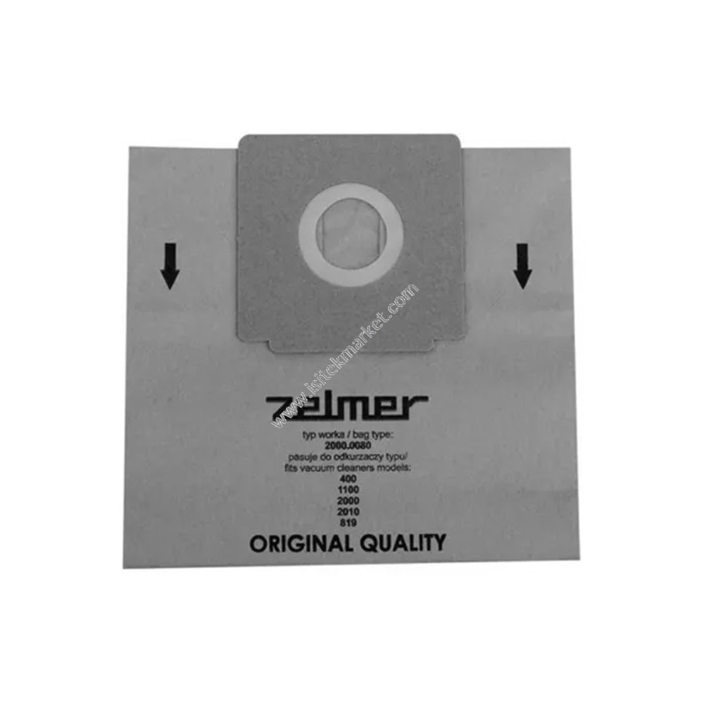 TOZ SÜPÜRGESI İÇIN KAĞIT TOZ TORBASI SETI ZELMER \ BOSCH 2000.0080 12000745 (5 PCS)