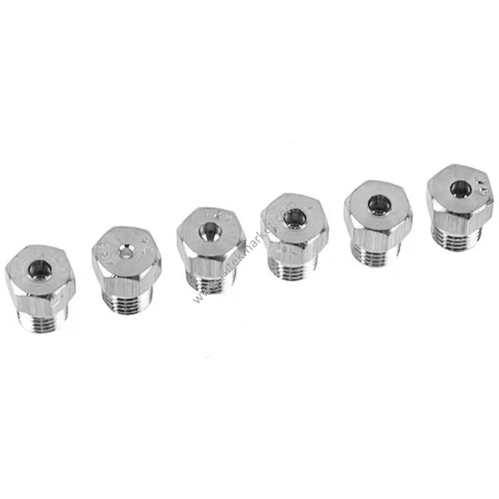6MM WHİRLPOOL OCAĞI İÇİN BURNER NOZZLE SET (6 PC, G20-20 MBAR) 481931039346