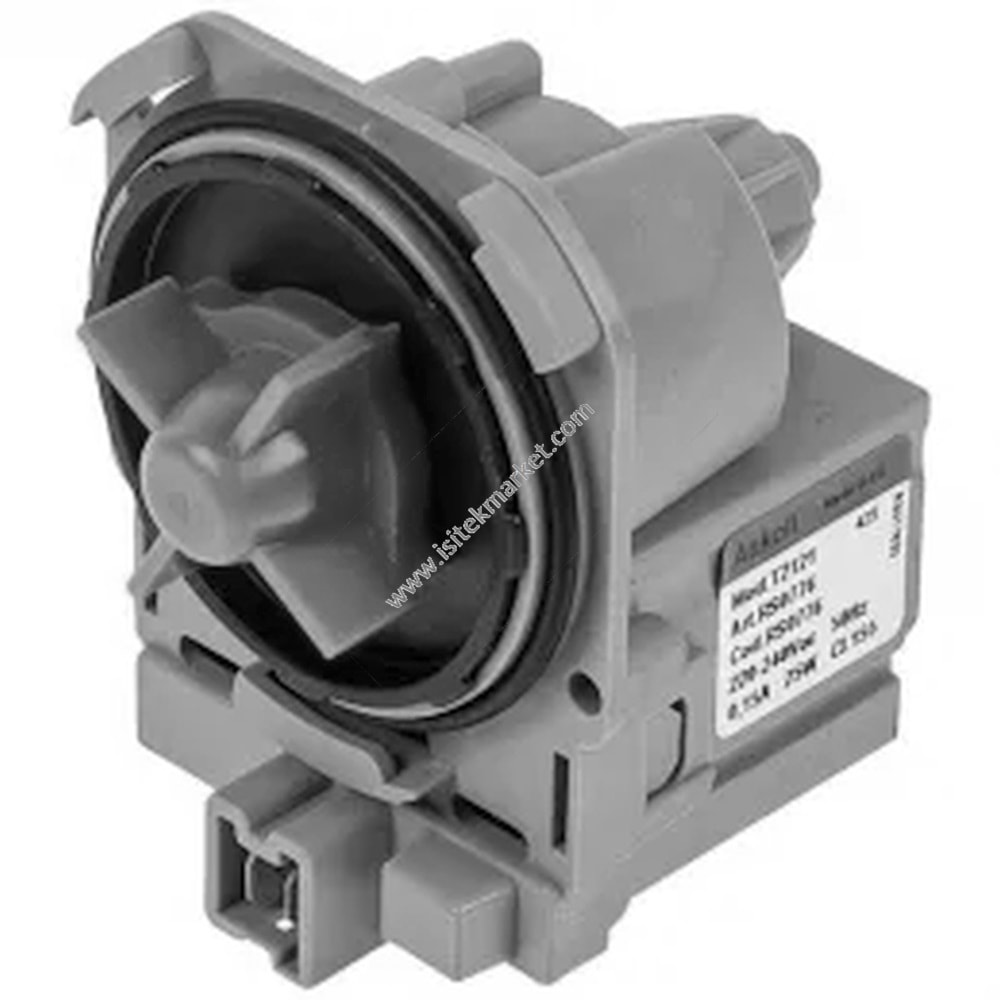 ÇAMAŞIR MAKİNESİ İÇİN POMPA -DRENAJ POMPASI- 49023062 ASKOLL 25 W T2121 -ÇİFT ÖN KONTAKLAR. 3 MANDALLI-