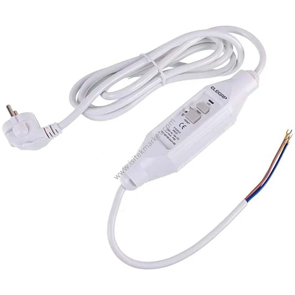 ŞEBEKE KABLOSU RCD'Lİ SU ISITICI İÇİN 563510100 (10MA) 230V 16A L=2500MM