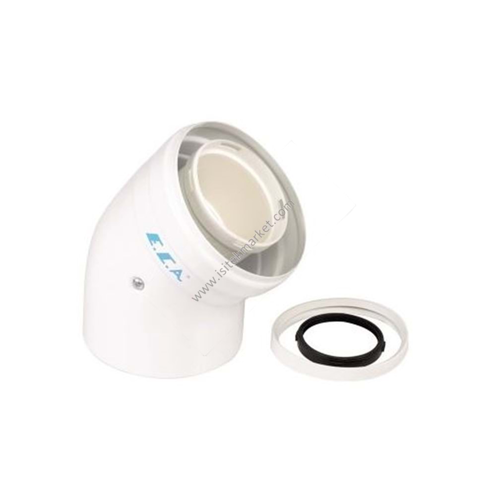 ECA 7006990096 FELIS 45° LİK BACA DİRSEK, Ø80/125 MM ( 50/65 KW )