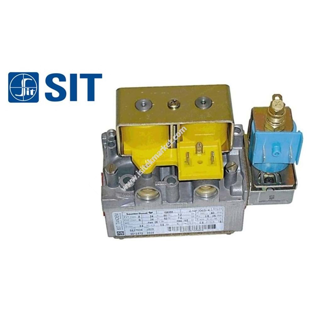 GAZ VALFİ SIT 837 TANDEM MAVİ KAFA - SARI - 0.837.034 SAUNIER DUVAL 57271 SD57271