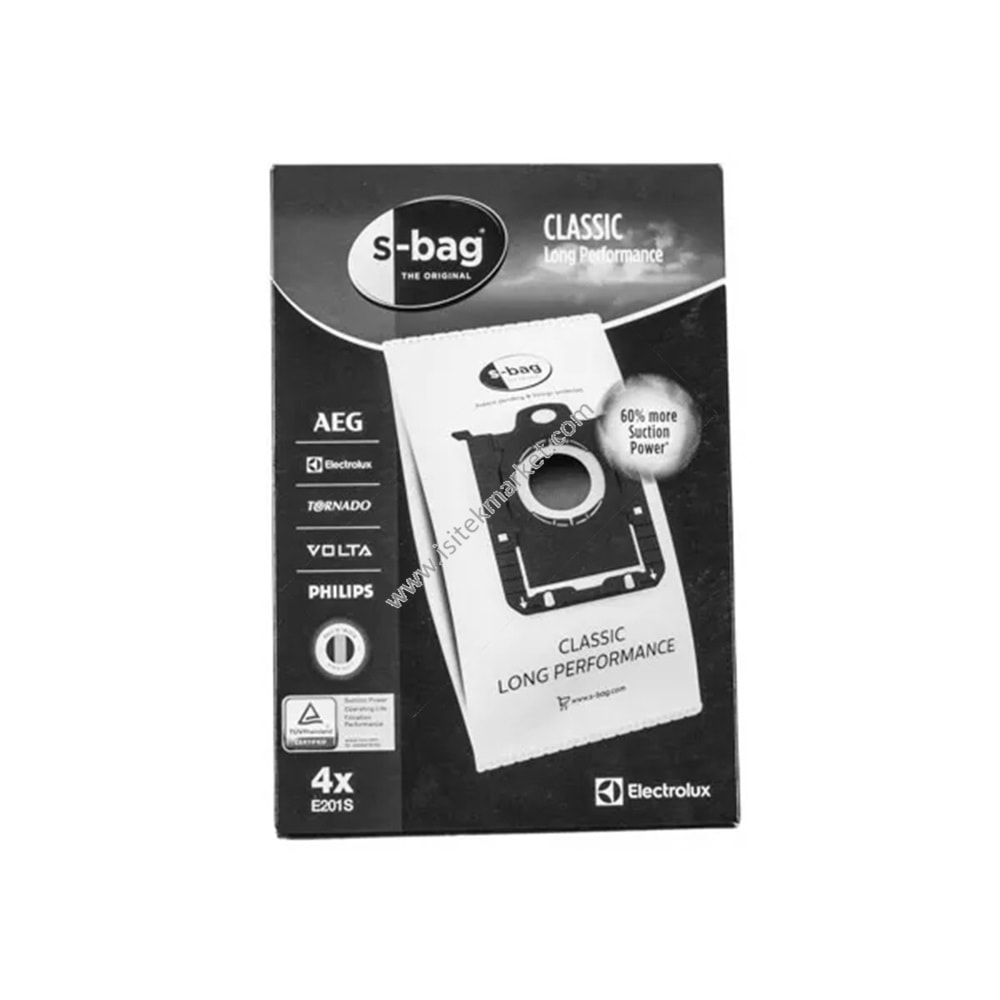 ELECTROLUX ELEKTRİKLİ SÜPÜRGE TOZ TORBASI SETI E201S S-BAG (4 KIŞI) 900168458
