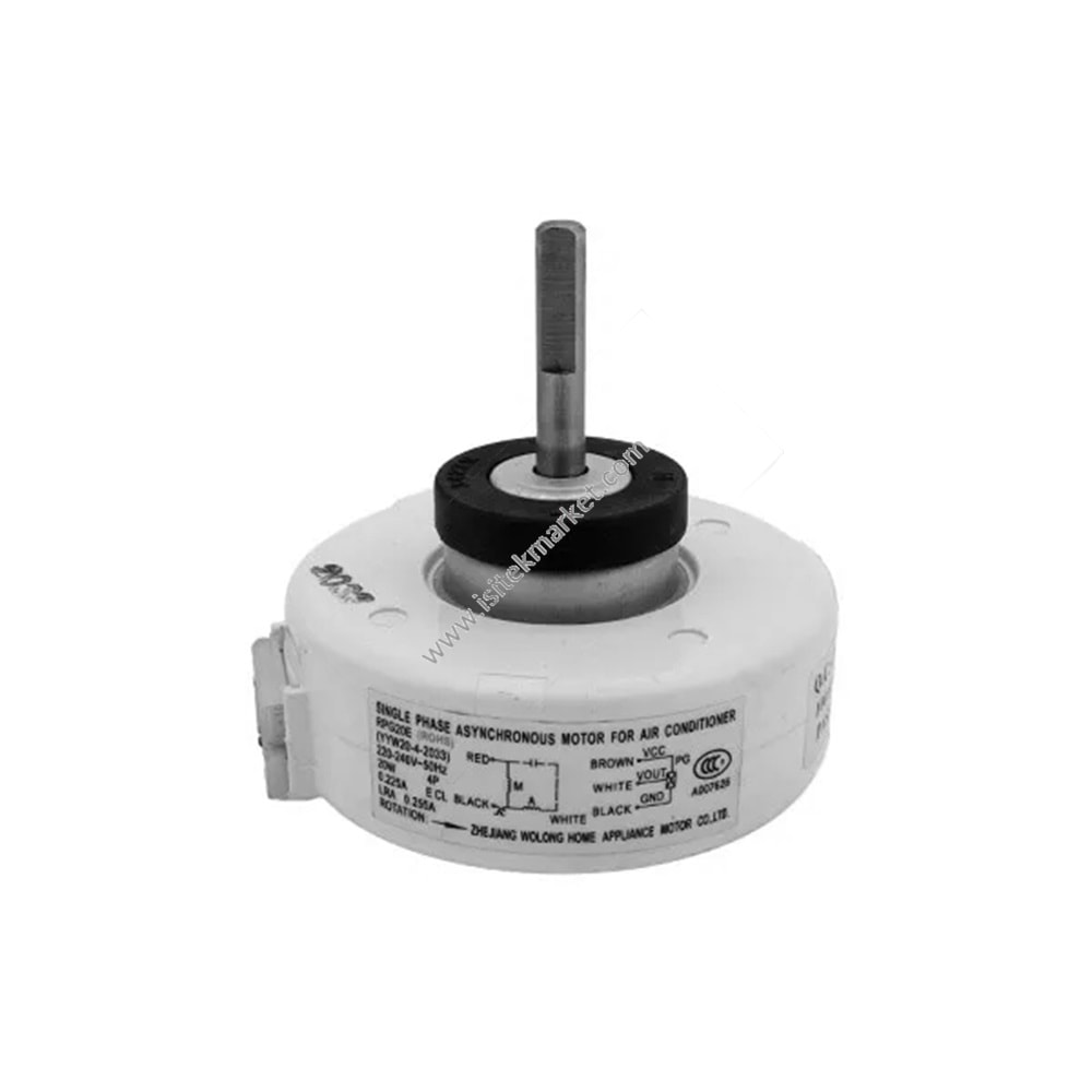 KLİMA İÇ ÜNİTE MOTORU BEKO 9196030170 RPG20E 20W 240V 0.225A, MİL 40X8MM (SAAT YÖNÜNÜN TERSİNE)