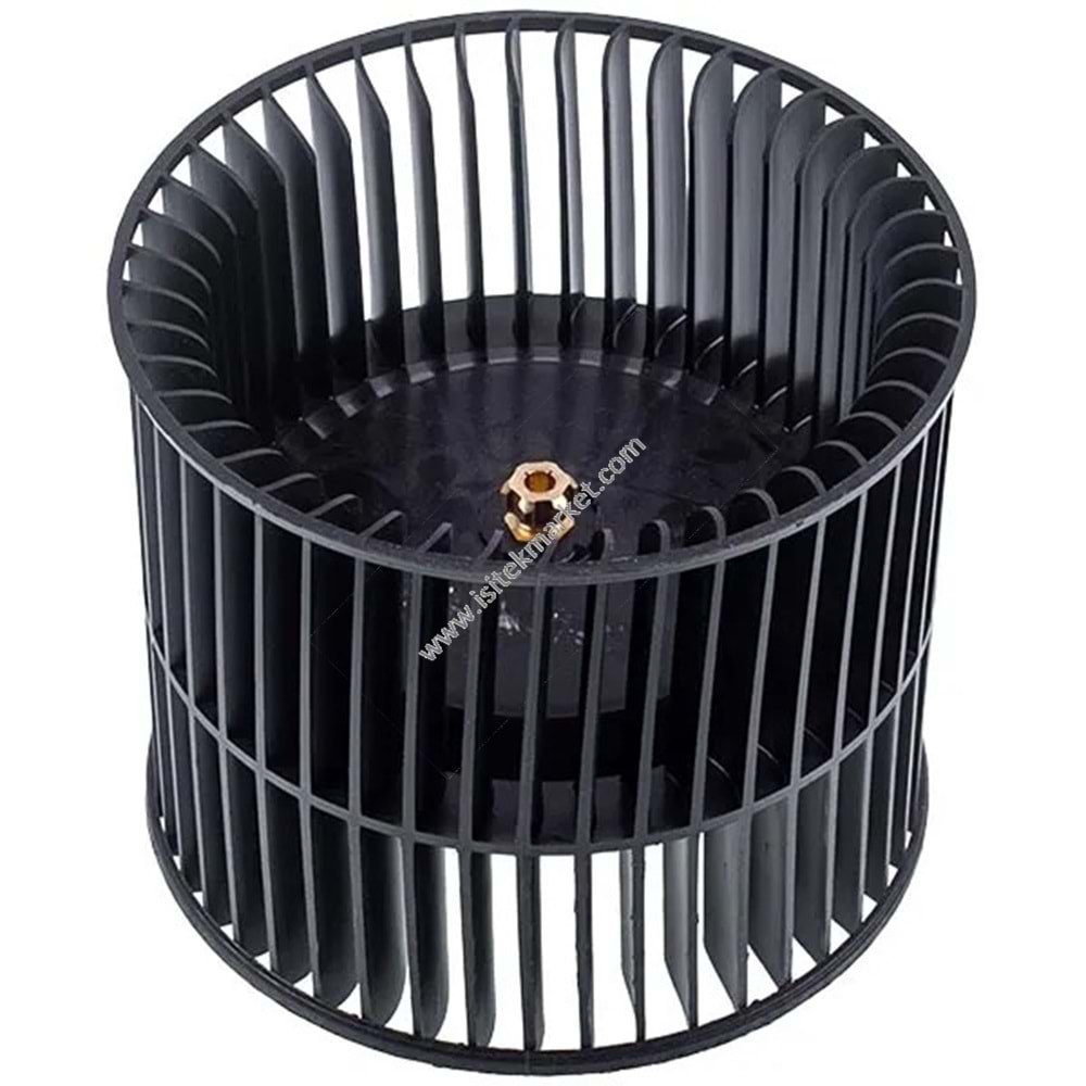 DAVLUMBAZ FAN ÇARKI D=130MM H=110MM MİL D = 5MM (SAAT YÖNÜNDE, SOMUN ALTINDA)