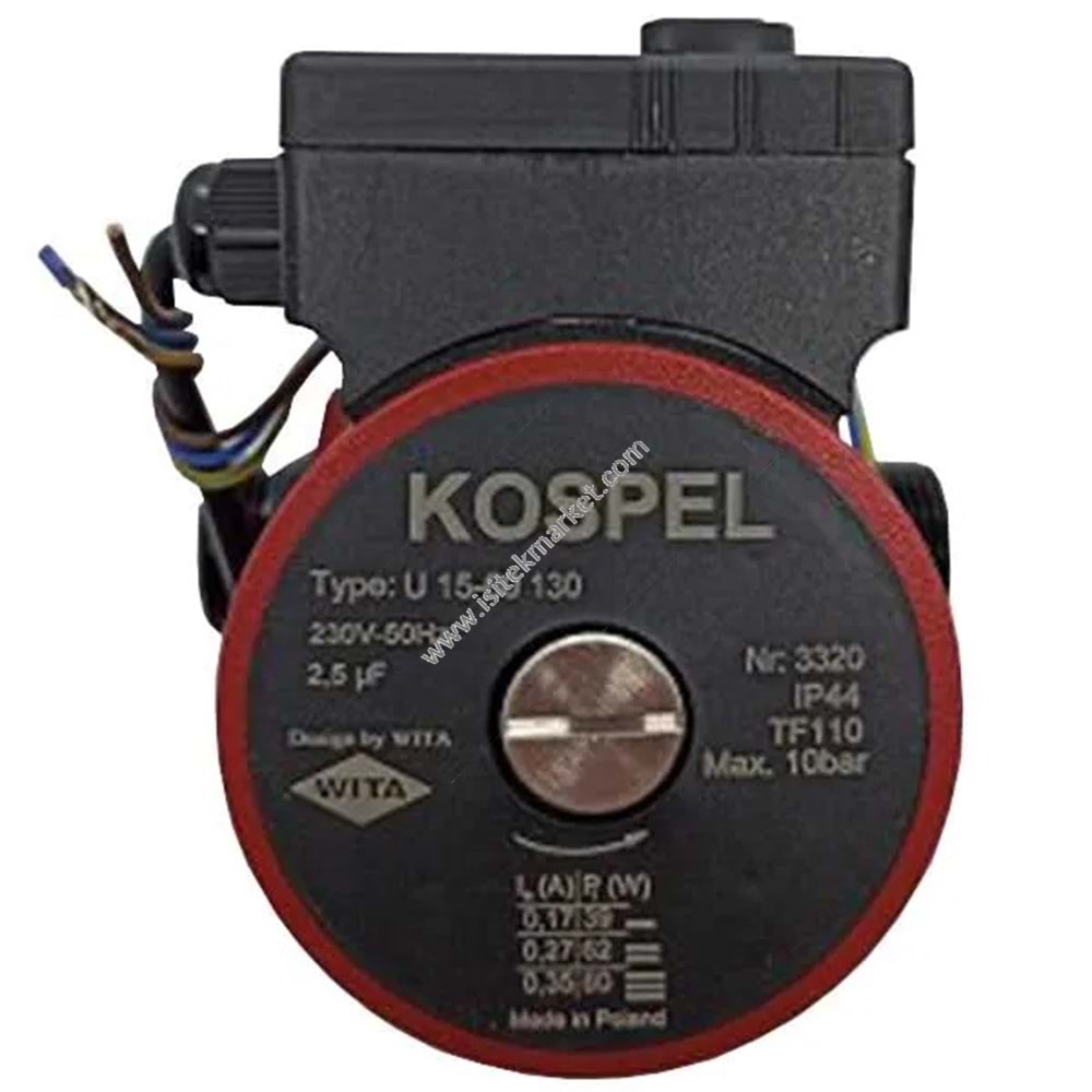 ELEKTRİKLİ KOMBİ SİRKÜLASYON POMPA MOTORU U 15-60 130 KOSPEL ????.L/R, L1/R1, L2/R2 01246