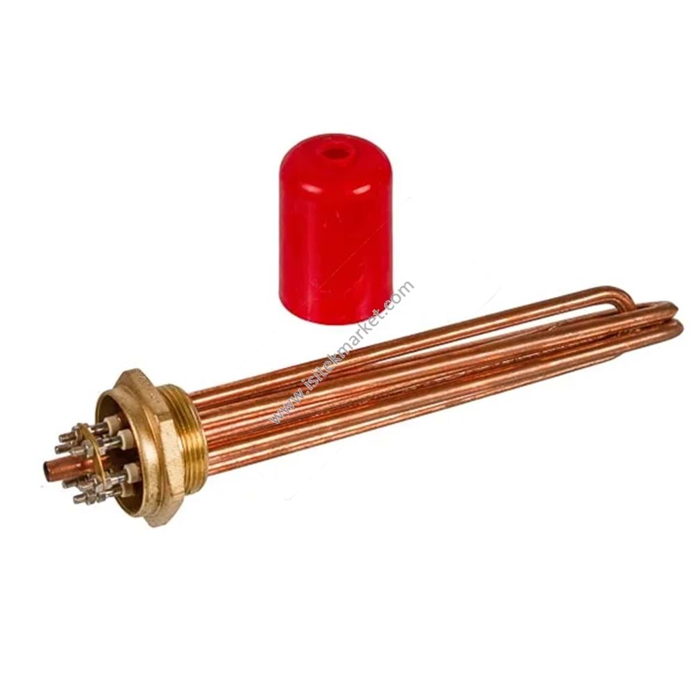 ELEKTRİKLİ KOMBİ REZİSTANSLARI BLOĞU 4,5KW 220V L=255MM SOMUN 1 1-2 (48MM) SANAL