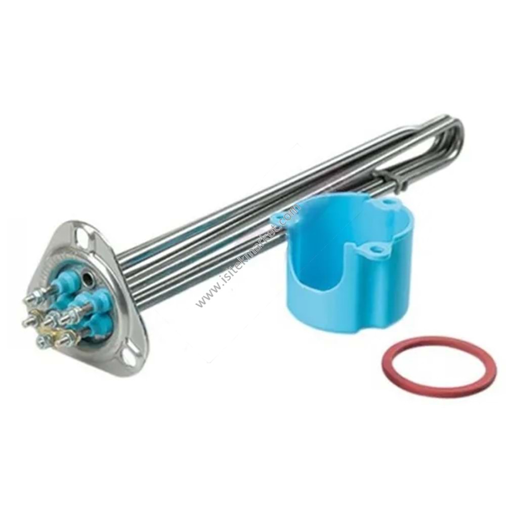 ELEKTRİKLİ KOMBİ REZİSTANSLARI BLOĞU 6KW 220V L=370MM MONTAJ: 3 DELİK BALCIK