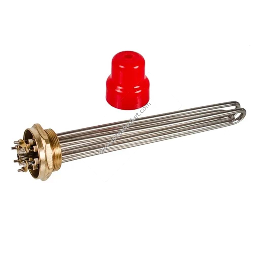 ELEKTRİKLİ KOMBİ REZİSTANSLARI BLOĞU 6KW 380V L=330MM SOMUN 2 SANAL