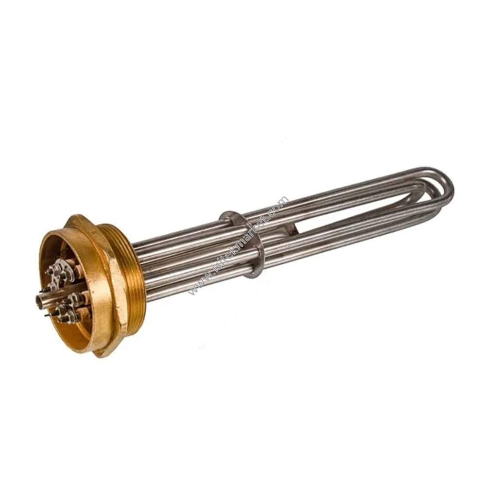 ELEKTRİKLİ KOMBİ REZİSTANSLARI BLOĞU 6KW 220-380V L=280MM SOMUN 2 1-2 BALCIK