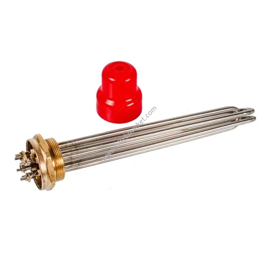 ELEKTRİKLİ KOMBİ REZİSTANSLARI BLOĞU 9KW 220-380V L=375MM SOMUN 2 BALCIK