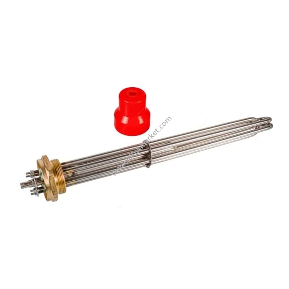 ELEKTRİKLİ KOMBİ REZİSTANSLARI BLOĞU 12KW 220-380V L=455MM SOMUN 2 BALCIK