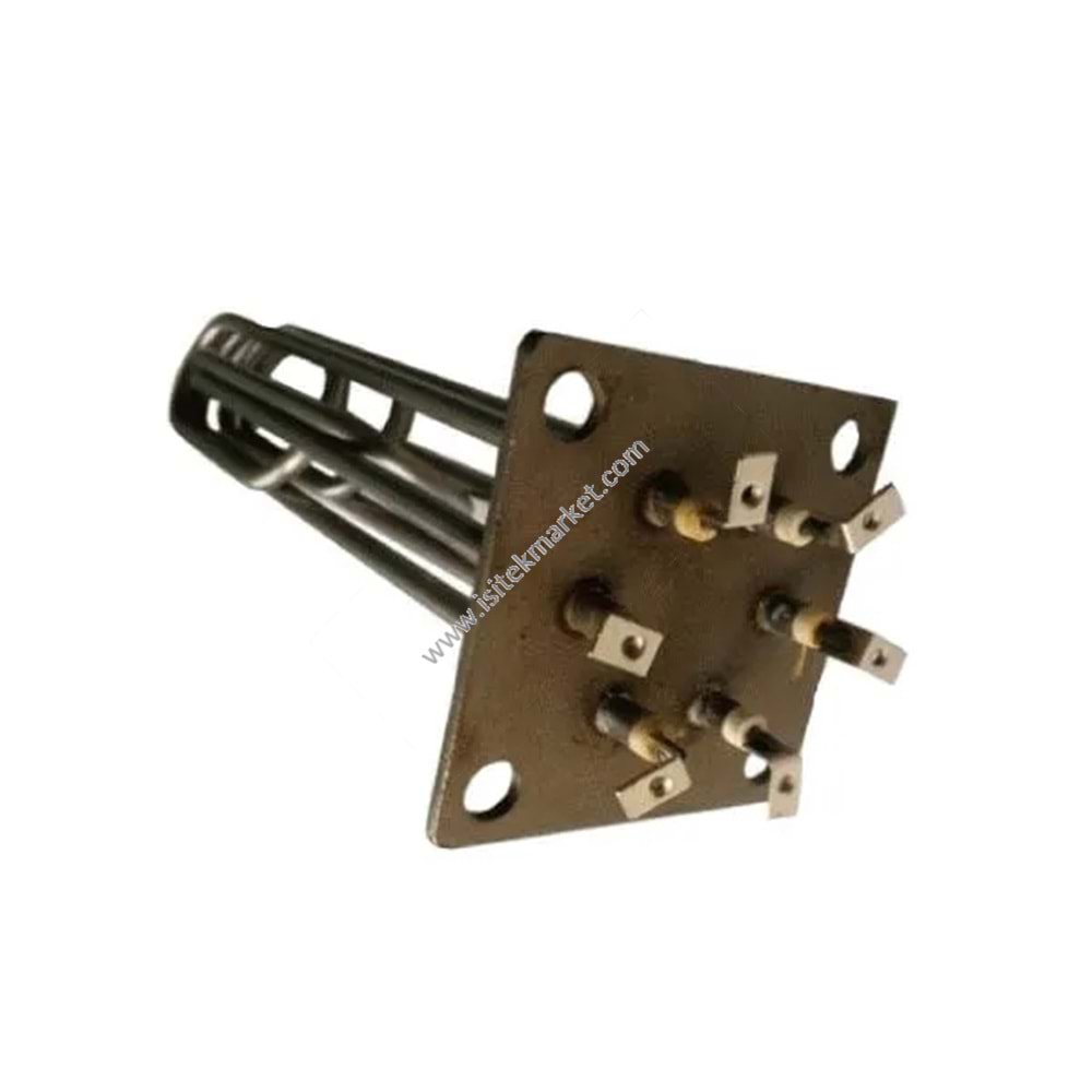 ELEKTRİKLİ KOMBİ REZİSTANSLARI BLOĞU 15KW 220V L=325MM FLANŞ 100X100MM