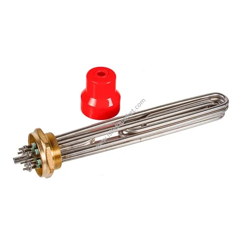 ELEKTRİKLİ KOMBİ REZİSTANSLARI BLOĞU 12KW 220V L=330MM SOMUN 2 (KLİPS) TERMO-MİX