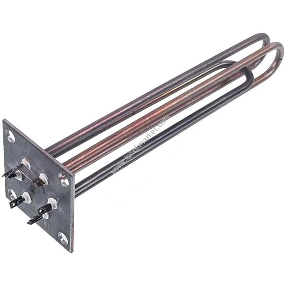 ELEKTRİKLİ KOMBİ REZİSTANSLARI BLOĞU ELECTRON-T 6 KW (PASLANMAZ ÇELİK), L=340 MM FLANŞ 100X100 MM