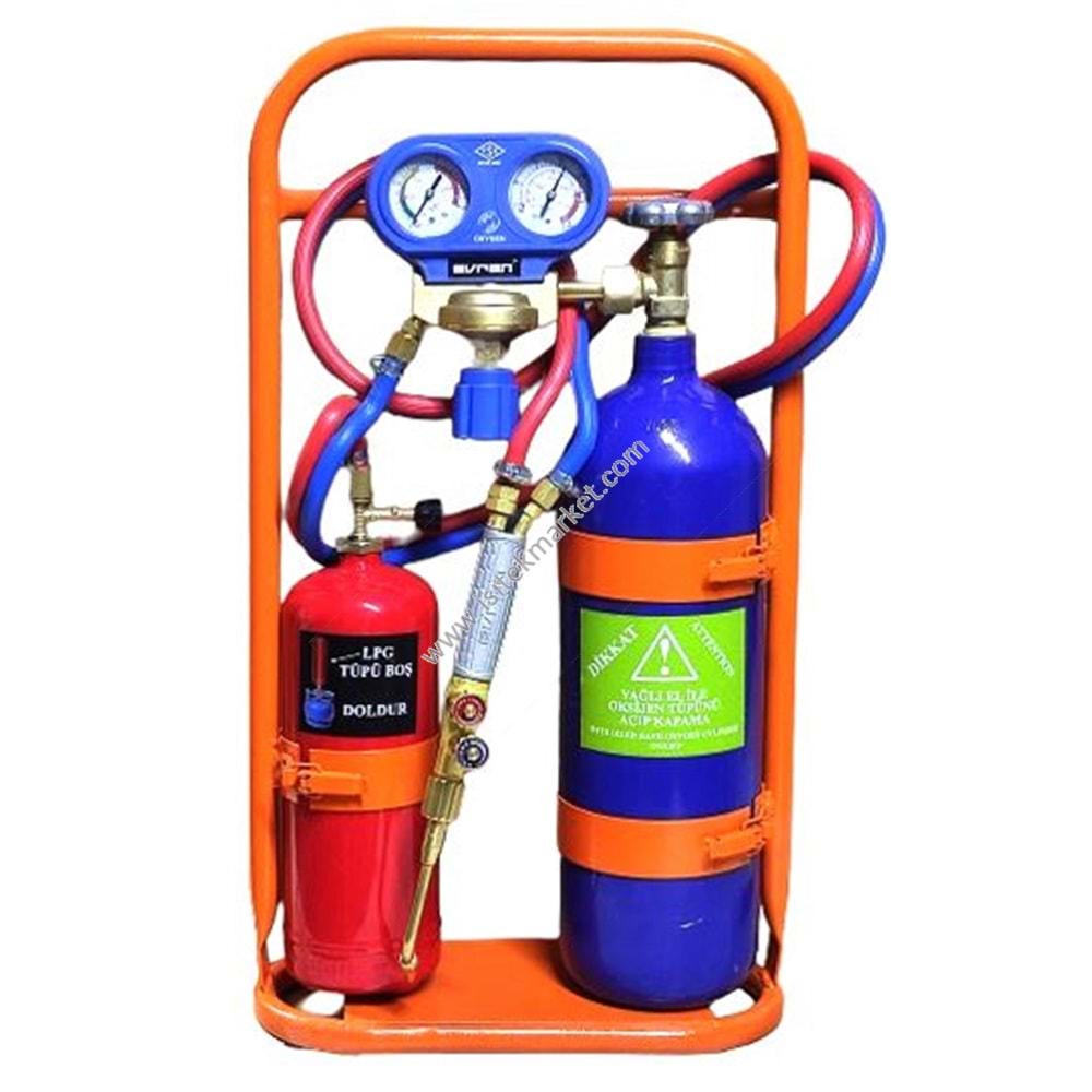 KLİMA EL ALETLERİ OKSİJEN KAYNAK SETİ DOLDURULABİLİR TÜP 6 LT