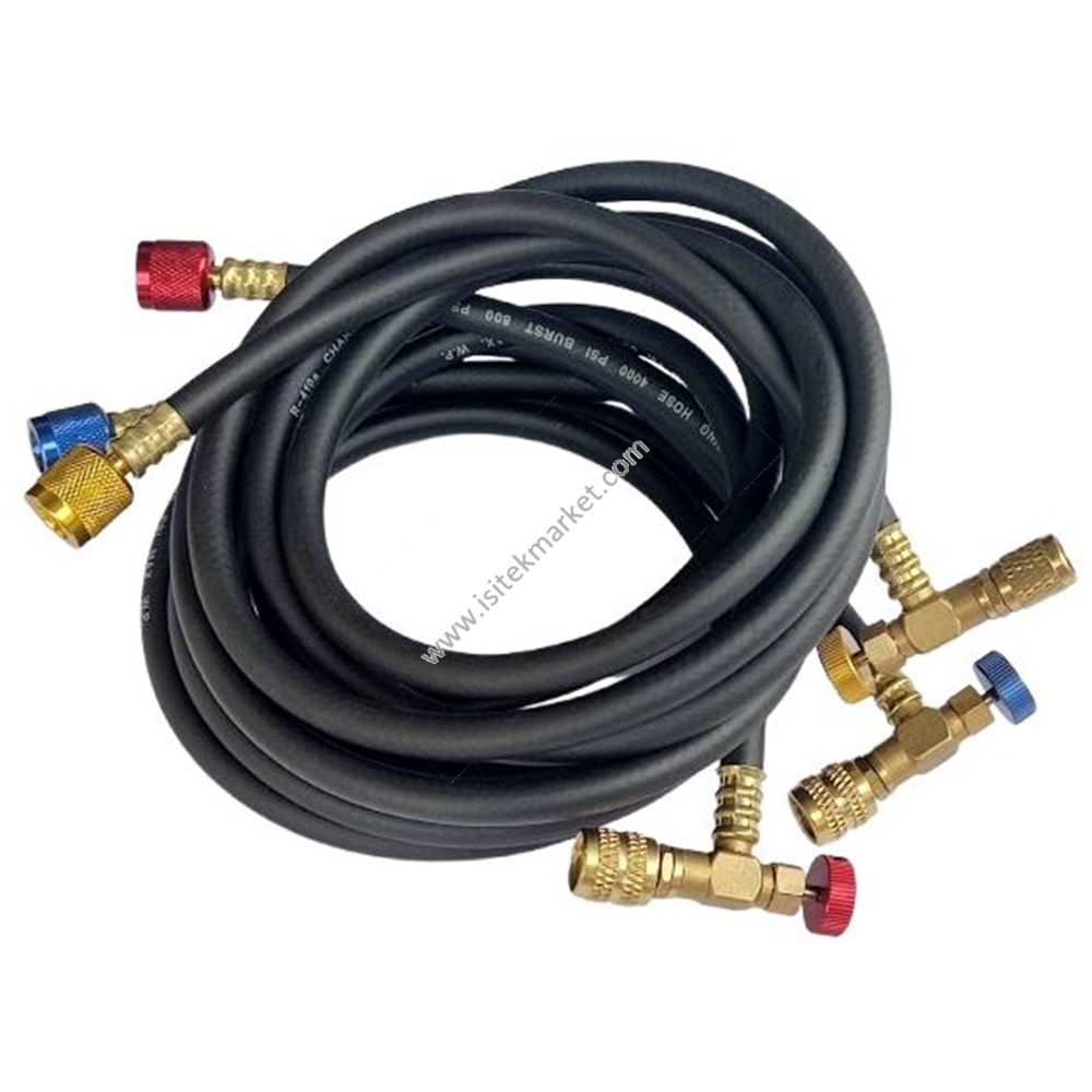 KLİMA EL ALETLERİ VANALI HORTUM SETİ 150 CM 3 ADET 410 TIP
