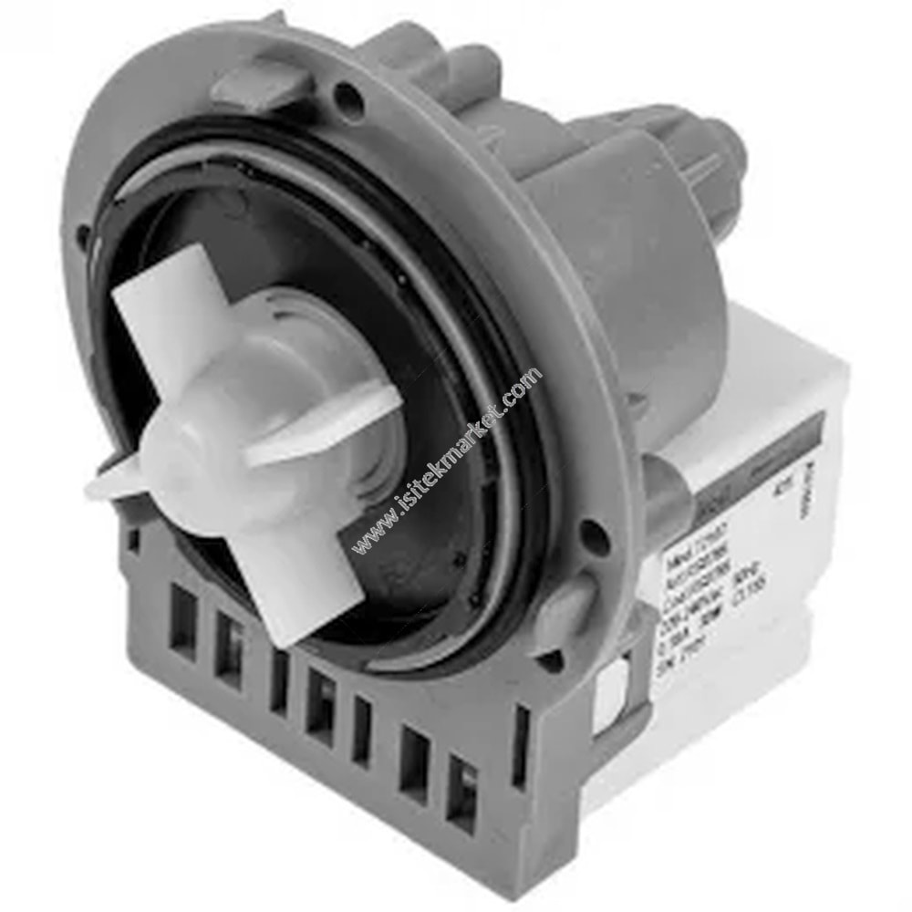ÇAMAŞIR MAKİNESİ İÇİN POMPA -TAHLİYE POMPASI- MOD.M332 RC0480-T2124 ASKOLL 30 W -ALÜMİNYUM SARMA. ARKA TARAFTA AYRI KONTAKLAR-