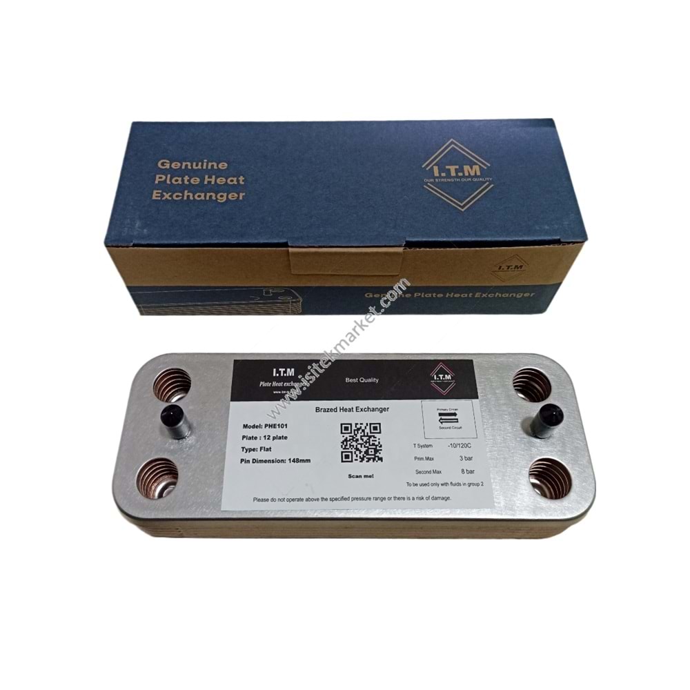 PLAKALI EŞANJÖR UYUMLU PARÇA ITM1901226 12 PLK 148mm EC 7006902439 TIBERIS 30631400300401 PROTEHERM 0020043598 ARS 995945FER 39842130VIE 7856846 7825533 7823858 BIASI BI1181122 ITALTHERM 515001743