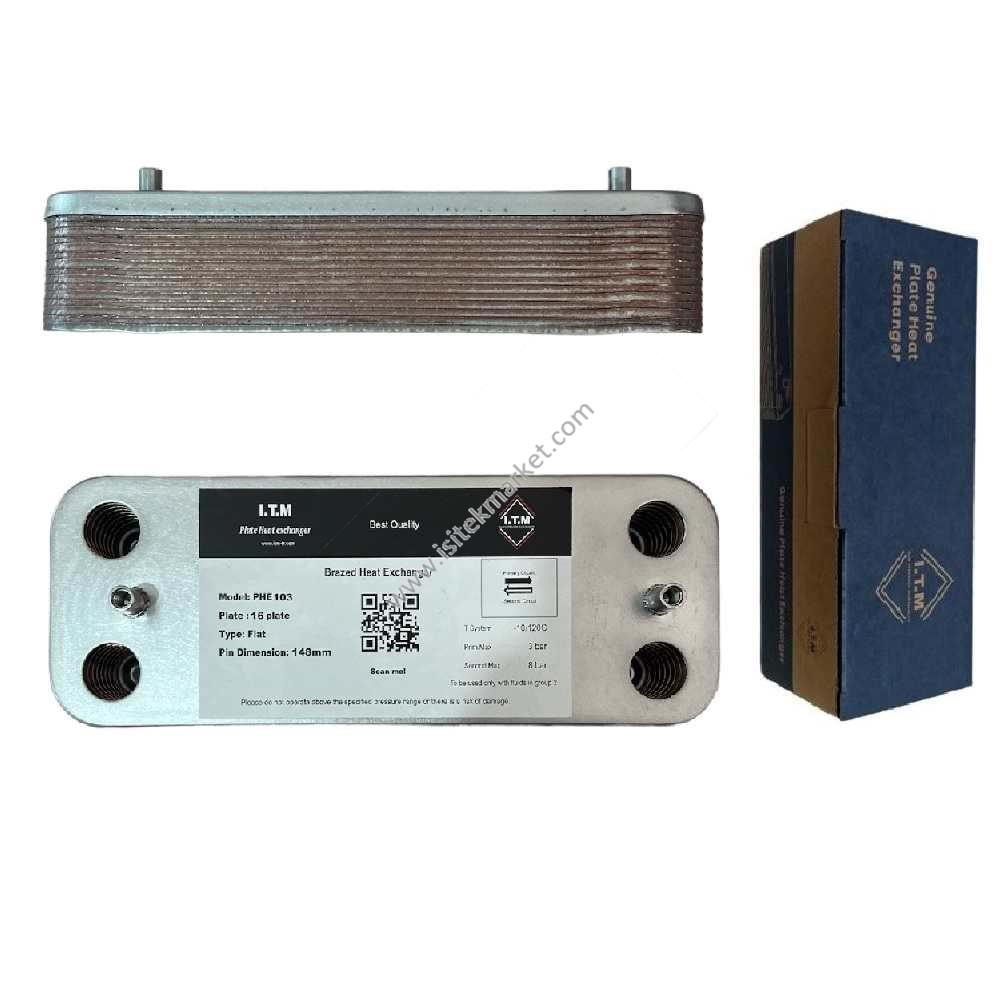 PLAKALI EŞANJÖR ITM1901626 16PL 148mm - EC-ARS CHAFFOTEAUX 61302409-BIASI BI1001102 BI1161100 FER 39820430 3980I010 VIE ITALTHERM 515001744