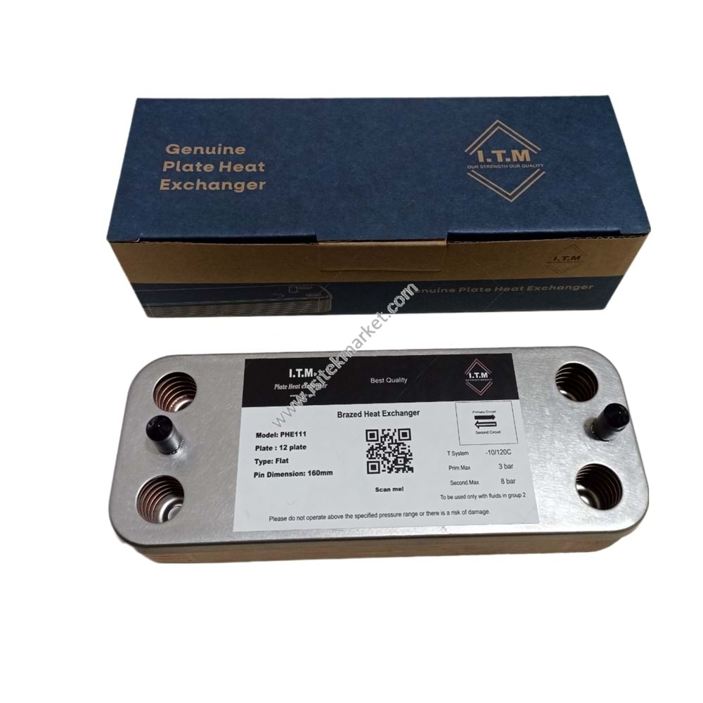 PLAKALI EŞANJÖR UYUMLU PARÇA ITM1901230 12 PLK 160mm AIRFEL DIGIFEL INTEGRTY BYM ECO5 IDEAL 175417