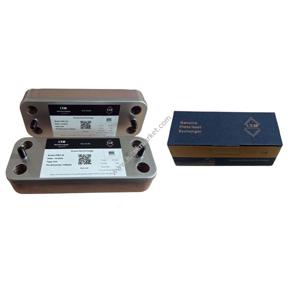 PLAKALI EŞANJÖR ITM1901406 14PL FLAT 154mm - EC NOVASTAR VIE YENİ UNICAL