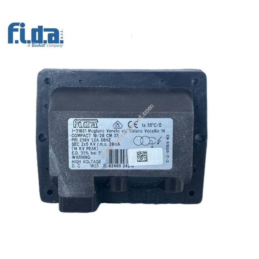 ATEŞLEME TRAFOSU FIDA COMPACT 10/20 CM %25 230V VDE- TE101D OPP TE102D - MEDIO
