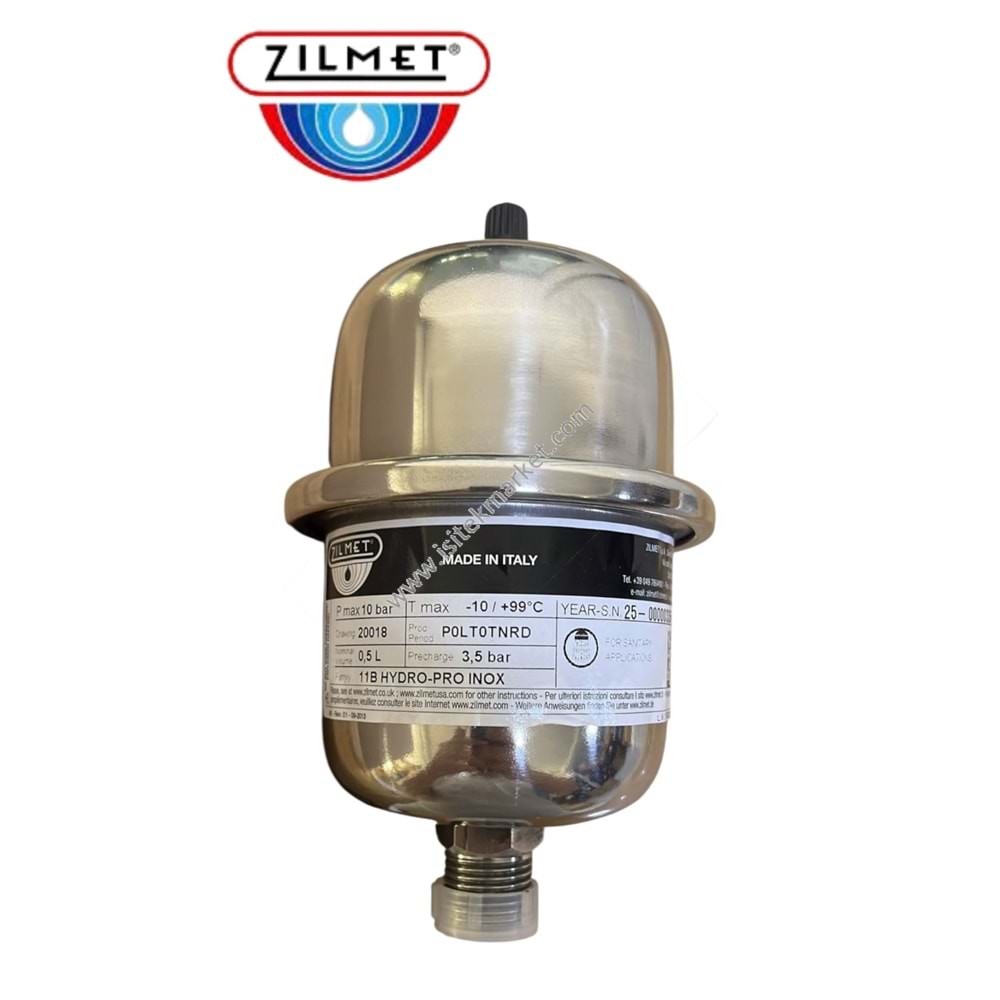 GENLEŞME TANKI ZILMET INOX PRO 0.5 lt LT 11B000BB00