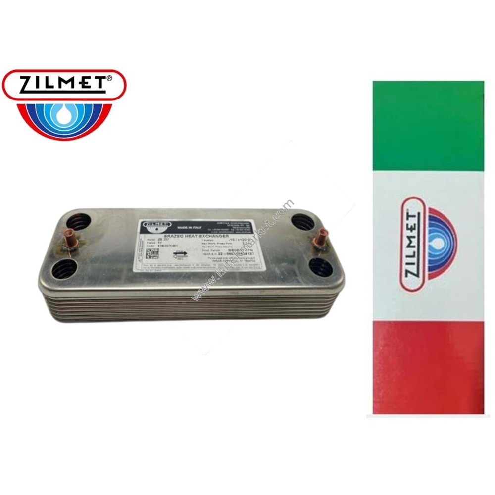 PLAKALI EŞANJÖR UYUMLU PARÇA ZİLMET 17B2071401 14 PLK 178mm BX JJJ005633110 5633110 LUNA 20 FI/ BUDR GB022 SANUIER DUVAL IDEAL CHAFFOTEAUX 61011164