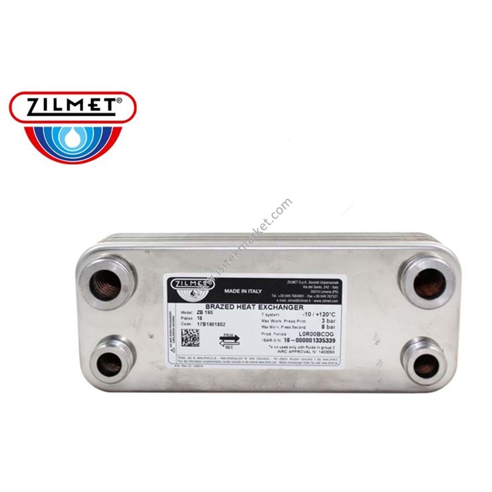 PLAKA EŞANJÖR ZİLMET 17B1901802 18 PLAKA DOMUSA CFOV000045 VAILLANT 064947