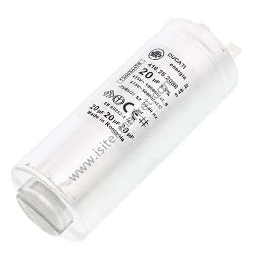 ELECTROLUX 1240344760 DUCATI 20UF (2 UÇLU) KURUTUCU YOL VERME KONDANSATÖRÜ