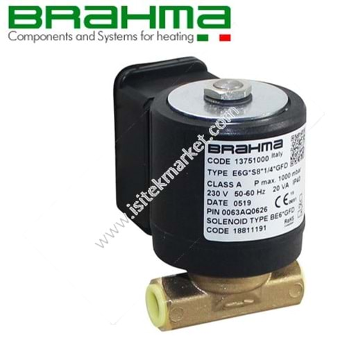 BRAHMA SELONOİD VALF 13751000 E6G*S8*1/4*GFD