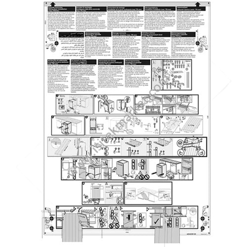 ELECTROLUX İÇİN YERLEŞİK BULAŞIK MAKİNESİ KAPI CEPHESİ KURULUM ŞABLONU 140040339255