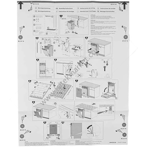 AEG 140043534043 DAHİLİ BULAŞIK MAKİNESİ KAPISI ÖN MONTAJ ŞABLONU