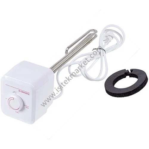 SU ISITICI ISITICI ELEMANI TERMOSTATLI DRAZICE 2110353 TJ 6/4“ 2000W L=380MM FLANŞ 125MM 1 SENSÖR TÜPÜ