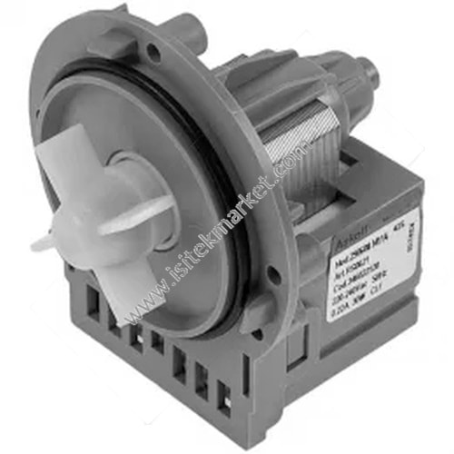 ÇAMAŞIR MAKİNESİ İÇİN POMPA -TAHLİYE POMPASI- 290608 ASKOLL 30 W M114 -ARKA TARAFTA EŞLEŞTİRİLMİŞ KONTAKLAR; 3 MANDAL-
