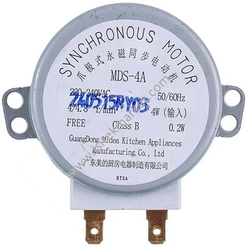 MİKRODALGA FIRIN İÇİN TEPSİ MOTORU ELECTROLUX 4055411476 MDS-4A7 4/4.8 DEV/DAK 220-240V 4W GÖVDE(MİL)=12MM