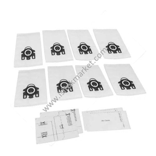 TOZ TORBASI SETI HYCLEAN 3D GN (8 KIŞI) + SÜPÜRGE İÇIN FİLTRES (4 KIŞI) UYUMLU ELEKTRİYEL MİELE 41996572D