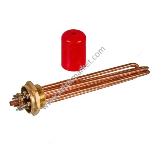 ELEKTRİKLİ KOMBİ REZİSTANSLARI BLOĞU 4,5KW 220V L=255MM SOMUN 1 1-2 (48MM) SANAL