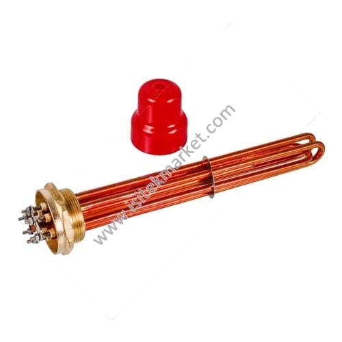 ELEKTRİKLİ KOMBİ REZİSTANSLARI BLOĞU 6KW 220-380V L=360MM SOMUN 2 BALCIK