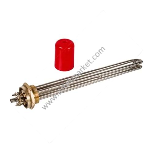 ELEKTRİKLİ KOMBİ REZİSTANSLARI BLOĞU 7,5KW 220V L=325MM SOMUN 1 1-2 (48MM)