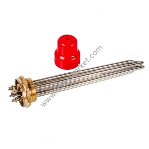 ELEKTRİKLİ KOMBİ REZİSTANSLARI BLOĞU 9KW 220-380V L=375MM SOMUN 2 BALCIK