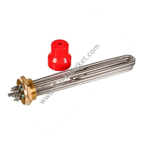 ELEKTRİKLİ KOMBİ REZİSTANSLARI BLOĞU 12KW 220V L=330MM SOMUN 2 (KLİPS) TERMO-MİX